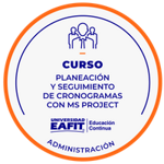 CURSO: PLANEACIÓN Y SEGUIMIENTO DE CRONOGRAMAS CON MS PROJECT.