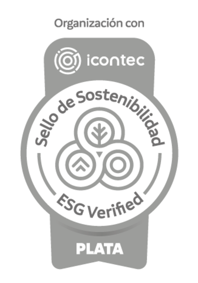 Sello de sostenibilidad Icontec ESG Verified - Plata