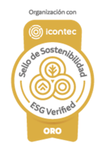 Sello de sostenibilidad Icontec ESG Verified - Oro
