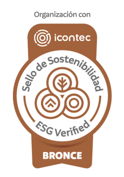 Sello de sostenibilidad Icontec ESG Verified - Bronce