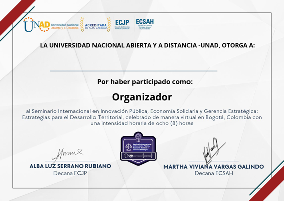 Seminario Internacional en Innovación Pública, Economía Solidaria y Gerencia Estratégica: Estrategias para el Desarrollo Territorial