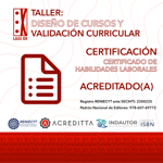 TALLER: DISEÑO DE CURSOS Y VALIDACIÓN CURRICULAR