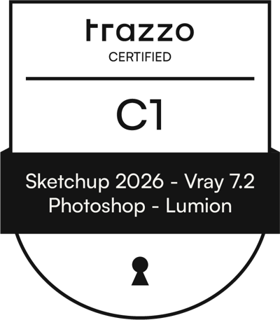C1: Sketchup 2026 - Vray 7.2 Photoshop - Lumion