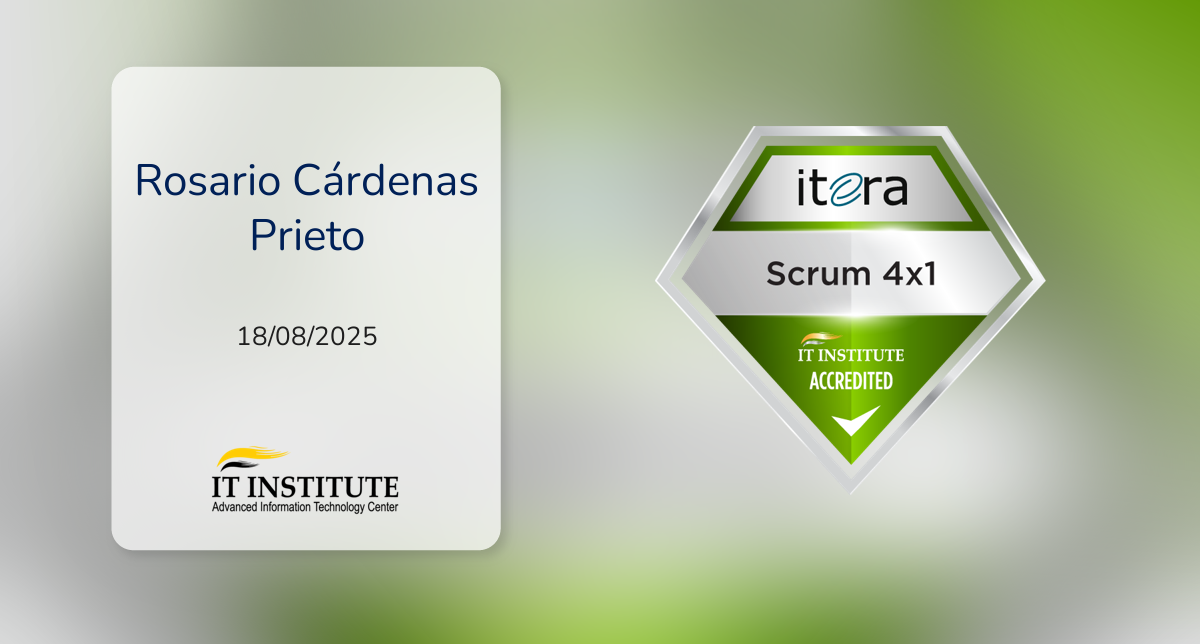 Scrum 4X1 fue emitido por ITERA a Rosario Cárdenas Prieto.